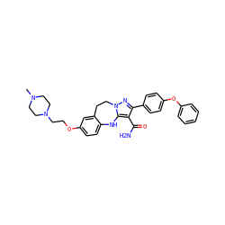 CN1CCN(CCOc2ccc3c(c2)CCn2nc(-c4ccc(Oc5ccccc5)cc4)c(C(N)=O)c2N3)CC1 ZINC000049767169