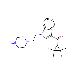 CN1CCN(CCn2cc(C(=O)C3C(C)(C)C3(C)C)c3ccccc32)CC1 ZINC000035814495