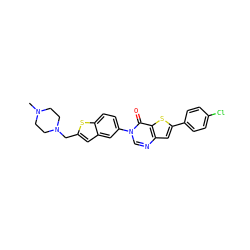 CN1CCN(Cc2cc3cc(-n4cnc5cc(-c6ccc(Cl)cc6)sc5c4=O)ccc3s2)CC1 ZINC000034663411