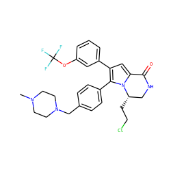 CN1CCN(Cc2ccc(-c3c(-c4cccc(OC(F)(F)F)c4)cc4n3[C@@H](CCCl)CNC4=O)cc2)CC1 ZINC000207203703