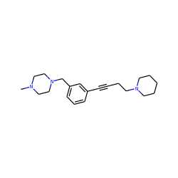 CN1CCN(Cc2cccc(C#CCCN3CCCCC3)c2)CC1 ZINC000038387821