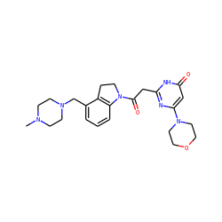 CN1CCN(Cc2cccc3c2CCN3C(=O)Cc2nc(N3CCOCC3)cc(=O)[nH]2)CC1 ZINC000103262545