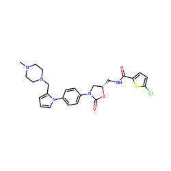 CN1CCN(Cc2cccn2-c2ccc(N3C[C@H](CNC(=O)c4ccc(Cl)s4)OC3=O)cc2)CC1 ZINC000299867857