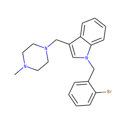 CN1CCN(Cc2cn(Cc3ccccc3Br)c3ccccc23)CC1 ZINC001772583520