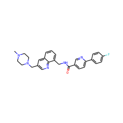 CN1CCN(Cc2cnc3c(CNC(=O)c4ccc(-c5ccc(F)cc5)nc4)cccc3c2)CC1 ZINC000036351719