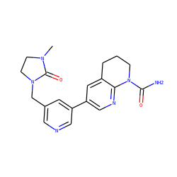 CN1CCN(Cc2cncc(-c3cnc4c(c3)CCCN4C(N)=O)c2)C1=O ZINC001772634293