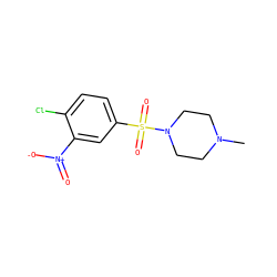 CN1CCN(S(=O)(=O)c2ccc(Cl)c([N+](=O)[O-])c2)CC1 ZINC000036021336