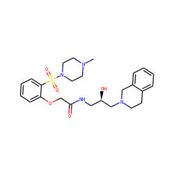 CN1CCN(S(=O)(=O)c2ccccc2OCC(=O)NC[C@@H](O)CN2CCc3ccccc3C2)CC1 ZINC001772619173