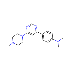 CN1CCN(c2cc(-c3ccc(N(C)C)cc3)ncn2)CC1 ZINC000004258467
