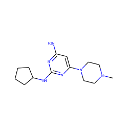 CN1CCN(c2cc(N)nc(NC3CCCC3)n2)CC1 ZINC000071416557