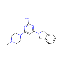 CN1CCN(c2cc(N3Cc4ccccc4C3)nc(N)n2)CC1 ZINC000045347931
