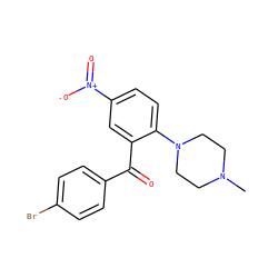 CN1CCN(c2ccc([N+](=O)[O-])cc2C(=O)c2ccc(Br)cc2)CC1 ZINC000004845989