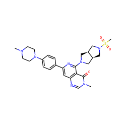 CN1CCN(c2ccc(-c3cc4ncn(C)c(=O)c4c(N4C[C@H]5CN(S(C)(=O)=O)C[C@H]5C4)n3)cc2)CC1 ZINC000115625824