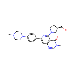 CN1CCN(c2ccc(-c3cc4ncn(C)c(=O)c4c(N4CC[C@@H](CO)C4)n3)cc2)CC1 ZINC000115625617