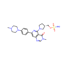 CN1CCN(c2ccc(-c3cc4ncn(C)c(=O)c4c(N4CC[C@H](COS(N)(=O)=O)C4)n3)cc2)CC1 ZINC000115623172