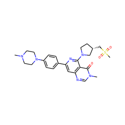 CN1CCN(c2ccc(-c3cc4ncn(C)c(=O)c4c(N4CC[C@H](CS(C)(=O)=O)C4)n3)cc2)CC1 ZINC000115625513