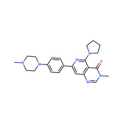 CN1CCN(c2ccc(-c3cc4ncn(C)c(=O)c4c(N4CCCC4)n3)cc2)CC1 ZINC000115624342