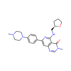 CN1CCN(c2ccc(-c3cc4ncn(C)c(=O)c4c(NC[C@H]4CCCO4)n3)cc2)CC1 ZINC000115624316