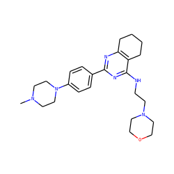 CN1CCN(c2ccc(-c3nc4c(c(NCCN5CCOCC5)n3)CCCC4)cc2)CC1 ZINC000205237863