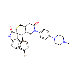 CN1CCN(c2ccc(N3C[C@H]4[C@@H](CS[C@]5(C(=O)Nc6cccc(Br)c65)[C@@H]4c4ccc(Br)cc4)CC3=O)cc2)CC1 ZINC001772588186