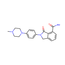 CN1CCN(c2ccc(N3Cc4cccc(C(N)=O)c4C3=O)cc2)CC1 ZINC000045365289