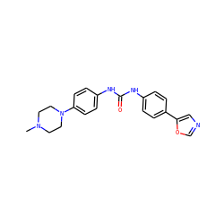CN1CCN(c2ccc(NC(=O)Nc3ccc(-c4cnco4)cc3)cc2)CC1 ZINC000117732561