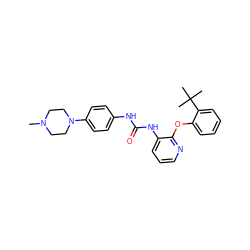 CN1CCN(c2ccc(NC(=O)Nc3cccnc3Oc3ccccc3C(C)(C)C)cc2)CC1 ZINC000096269951