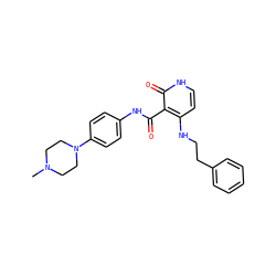 CN1CCN(c2ccc(NC(=O)c3c(NCCc4ccccc4)cc[nH]c3=O)cc2)CC1 ZINC000059033221