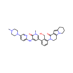 CN1CCN(c2ccc(Nc3cc(-c4cccc(N5CCc6c(cc7n6CCCC7)C5=O)c4CO)cn(C)c3=O)nc2)CC1 ZINC000116054538