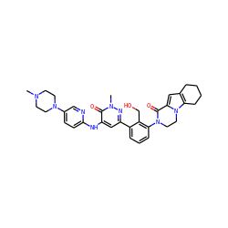CN1CCN(c2ccc(Nc3cc(-c4cccc(N5CCn6c(cc7c6CCCC7)C5=O)c4CO)nn(C)c3=O)nc2)CC1 ZINC000116054254