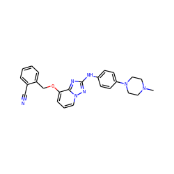 CN1CCN(c2ccc(Nc3nc4c(OCc5ccccc5C#N)cccn4n3)cc2)CC1 ZINC000096169767