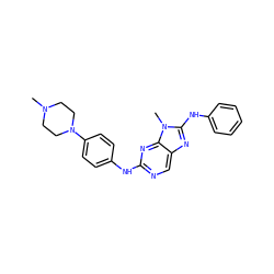 CN1CCN(c2ccc(Nc3ncc4nc(Nc5ccccc5)n(C)c4n3)cc2)CC1 ZINC000095579117