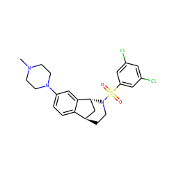 CN1CCN(c2ccc3c(c2)[C@H]2C[C@H]3CCN2S(=O)(=O)c2cc(Cl)cc(Cl)c2)CC1 ZINC001772573756