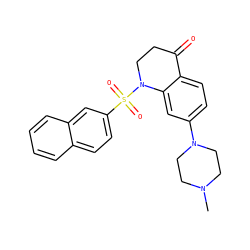 CN1CCN(c2ccc3c(c2)N(S(=O)(=O)c2ccc4ccccc4c2)CCC3=O)CC1 ZINC000066259027