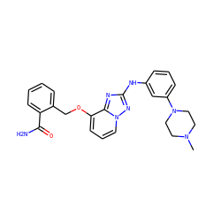 CN1CCN(c2cccc(Nc3nc4c(OCc5ccccc5C(N)=O)cccn4n3)c2)CC1 ZINC000096169771