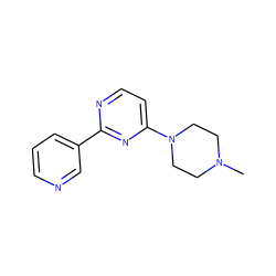 CN1CCN(c2ccnc(-c3cccnc3)n2)CC1 ZINC000004264814