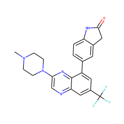 CN1CCN(c2cnc3cc(C(F)(F)F)cc(-c4ccc5c(c4)CC(=O)N5)c3n2)CC1 ZINC000040895162