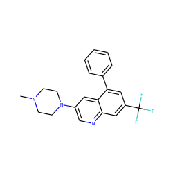 CN1CCN(c2cnc3cc(C(F)(F)F)cc(-c4ccccc4)c3c2)CC1 ZINC000040848974