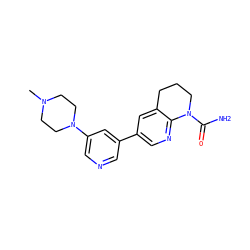 CN1CCN(c2cncc(-c3cnc4c(c3)CCCN4C(N)=O)c2)CC1 ZINC001772608591