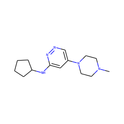 CN1CCN(c2cnnc(NC3CCCC3)c2)CC1 ZINC000114699893