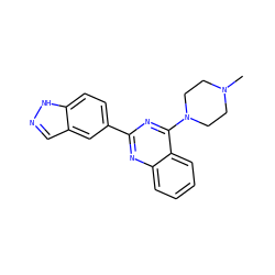 CN1CCN(c2nc(-c3ccc4[nH]ncc4c3)nc3ccccc23)CC1 ZINC000299830612