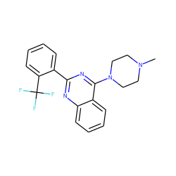 CN1CCN(c2nc(-c3ccccc3C(F)(F)F)nc3ccccc23)CC1 ZINC000064637986