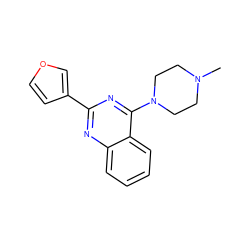 CN1CCN(c2nc(-c3ccoc3)nc3ccccc23)CC1 ZINC000064610463