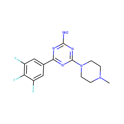 CN1CCN(c2nc(N)nc(-c3cc(F)c(F)c(F)c3)n2)CC1 ZINC000169349149
