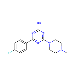 CN1CCN(c2nc(N)nc(-c3ccc(F)cc3)n2)CC1 ZINC000169349137
