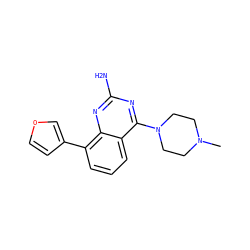 CN1CCN(c2nc(N)nc3c(-c4ccoc4)cccc23)CC1 ZINC000073219926