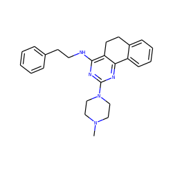 CN1CCN(c2nc(NCCc3ccccc3)c3c(n2)-c2ccccc2CC3)CC1 ZINC000653771426