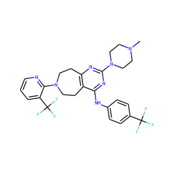 CN1CCN(c2nc3c(c(Nc4ccc(C(F)(F)F)cc4)n2)CCN(c2ncccc2C(F)(F)F)CC3)CC1 ZINC000066260040