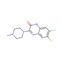 CN1CCN(c2nc3cc(Cl)c(Cl)cc3[nH]c2=O)CC1 ZINC000013981436