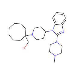 CN1CCN(c2nc3ccccc3n2C2CCN(C3(CO)CCCCCCC3)CC2)CC1 ZINC000066101138